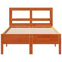 Bedframe zonder matras massief grenenhout wasbruin 90x200 cm - thumbnail