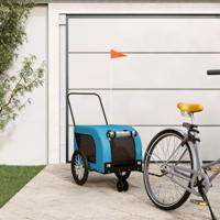 Hondenfietstrailer oxford stof en ijzer blauw en zwart - thumbnail