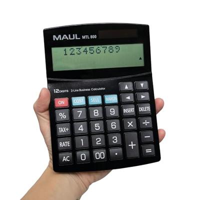 Maul MTL 800 Bureaurekenmachine Zwart Aantal displayposities: 12 werkt op batterijen, werkt op zonne-energie