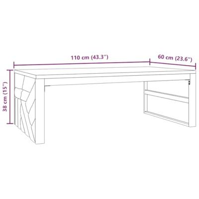 Wandtafel 110x60x38 cm massief teakhout