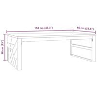 Wandtafel 110x60x38 cm massief teakhout - thumbnail