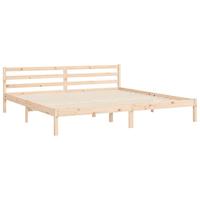 Bedframe met hoofdbord massief hout 200x200 cm - thumbnail