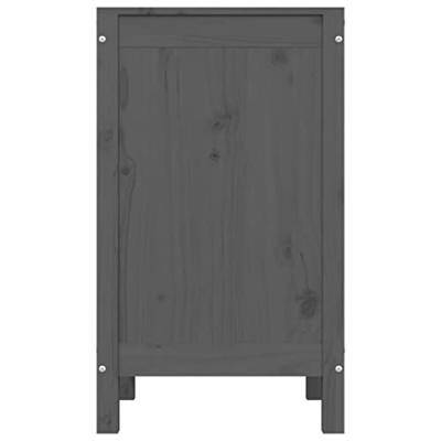 Wasmand 44x44x76 cm massief grenenhout grijs