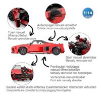 Audi R8 Spyder 1:14 bouwstenen/bouwset - Rood - thumbnail
