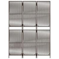 Kamerscherm 3 panelen poly rattan bruin - thumbnail