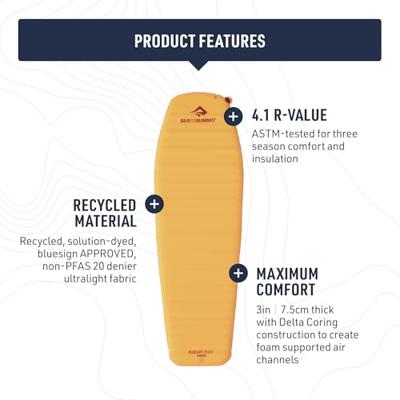 Sea To Summit Pursuit Plus zelfopblazend - groot - slaapmat geel