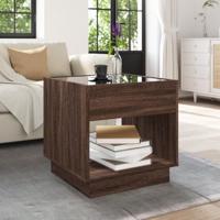 Salontafel met Infinity LED 50x50x50 cm bruin eikenkleurig - thumbnail