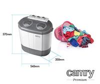 Camry Premium CR 8052 wasmachine Bovenbelading 3 kg Grijs, Wit - thumbnail