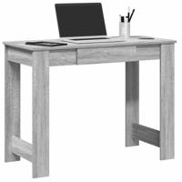 Bureau 100x45x75 cm bewerkt hout grijs sonoma eikenkleurig - thumbnail