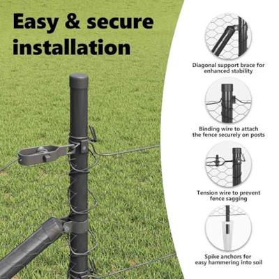 VidaXL Afrasteringspaal grijs 25 x 0,8 m (25 mm gaas) staal en pvc