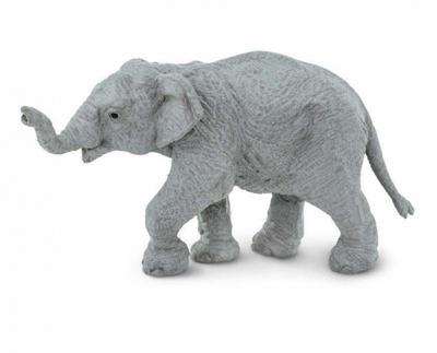 Safari wilde dieren Aziatische olifant kalf junior 9,5 cm grijs