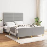 Bedframe zonder matras stof lichtgrijs 140x200 cm - thumbnail