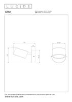 Lucide GIAN - Wandlamp - LED Dimb. - 1x9W 2700K - Taupe - thumbnail