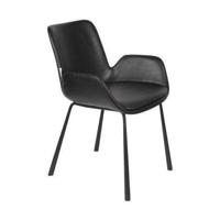 Zuiver Eetkamerstoel 'Brit' PU leer, kleur Zwart - thumbnail