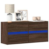 Tv-wandmeubel met LED-verlichting 100x31x45 cm bruin eikenkleur - thumbnail