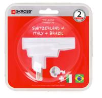 SKROSS | 1.500270 | World to CH Italy Brasil | International World Travel Adapter naar Zwitserland, Brazilië, Italië. Spanning en vermogen: 100V - 1000W / 250V – 2500W. - thumbnail