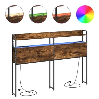 Hoofdbord met plank Gerookt eiken 150 cm Bewerkt hout