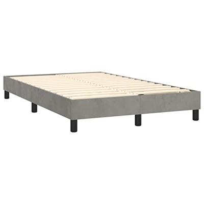 Boxspring met matras fluweel lichtgrijs 120x200 cm