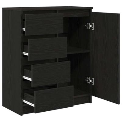 Dressoir met lades 71x35x84 cm spaanplaat zwart eikenkleurig Dressoir met lades 71x35x84 cm spaanplaat zwart eikenkleurig