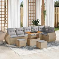 Tuinbankenset 9 pcs Beige poly rattan - thumbnail