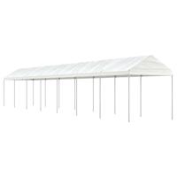 Prieel met dak 15,61x2,28x2,69 m polyetheen wit - thumbnail