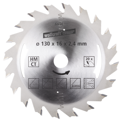 Wolfcraft 6456000 Hardmetaal-cirkelzaagblad 127 x 16 mm Aantal tanden: 20 1 stuk(s)
