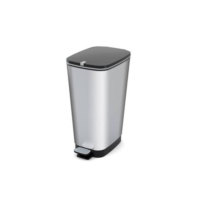 Curver CHIC BIN STYLE Abfallbehälter L [45L], silber 237241 Afvalbak Kunststof Zilver 1 stuk(s)