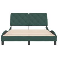 Bedframe met LED zonder matras fluweel donkergroen 120x200 cm - thumbnail
