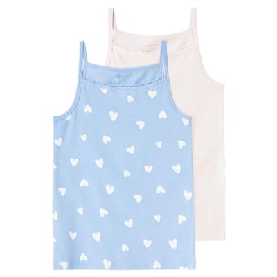 Name it 2-pak meisjes hemdjes - Serenity Heart - Katoenen kinder onderhemden - thumbnail