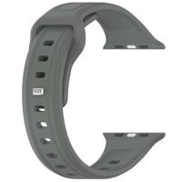By Qubix - Square siliconen band - Grijsgroen - Compatible met Apple Watch 38mm / 40mm / 41mm / 42mm - Compatible Apple watch bandjes - thumbnail