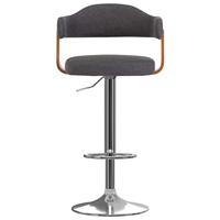 Barkrukken 2 st gebogen hout en stof donkergrijs - thumbnail