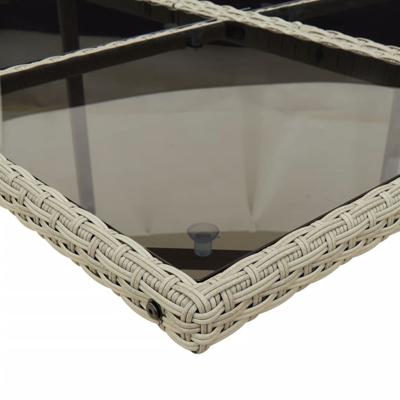 5-delige Tuinset met kussens poly rattan lichtgrijs - thumbnail