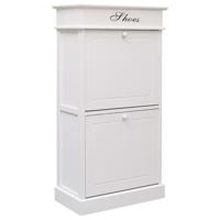 VidaXL Schoenenkast 50x28x98 cm paulowniahout wit - thumbnail