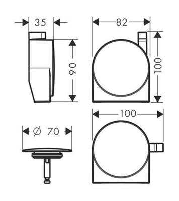 Hansgrohe Exafill S afbouwdeel S badvul-, overloop- en afvoergarnituur, chroom Hansgrohe Exafill S afbouwdeel S badvul-, overloop- en afvoergarnituur, chroom