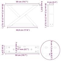 Salontafelpoten 2 st 50x(30-31,3) cm staal naturel - thumbnail