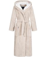 Morgenstern Morgenstern damesbadjas met capuchon Geena 2 zand Maat XL - thumbnail