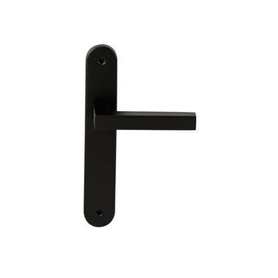 Hardbrass Deurkruk Geneve op ovaal langschild blind - zwart