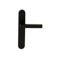 Hardbrass Deurkruk Geneve op ovaal langschild blind - zwart - thumbnail