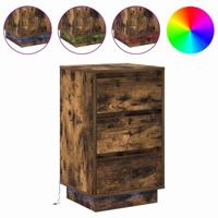 Nachtkastje met Gerookt eiken 39 x 34.5 x 65 cm Bewerkt hout - thumbnail