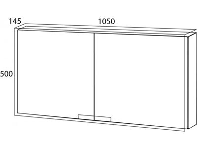 Spiegelkast Tiger Items 105 cm Met 2 Dubbelzijdige Spiegeldeuren Hoogglans Wit