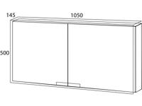 Spiegelkast Tiger Items 105 cm Met 2 Dubbelzijdige Spiegeldeuren Hoogglans Wit - thumbnail