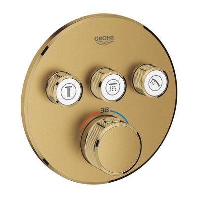 GROHE Grohtherm SmartControl inbouwkraan thermostatisch met omstel voor 3 functies rond cool sunrise geborsteld 29121gn0 GROHE Grohtherm SmartControl inbouwkraan thermostatisch met omstel voor 3 functies rond cool sunrise geborsteld 29121gn0