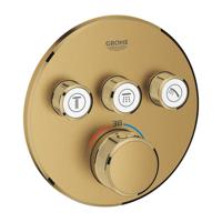 GROHE Grohtherm SmartControl inbouwkraan thermostatisch met omstel voor 3 functies rond cool sunrise geborsteld 29121gn0 - thumbnail