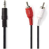 Stereo-Audiokabel | 3,5 mm Male - 2x RCA Male | 1,0 m | Zwart - thumbnail