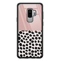 Samsung Galaxy S9 Plus glazen hardcase - Pink dots - thumbnail