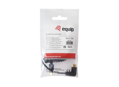 Equip 128889 USB 2.0 0.48Gbps 60W USB Type-C - USB Type-C (haaks horizontaal) 1m Coiled