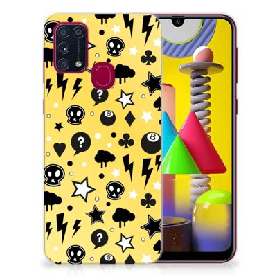 Silicone Back Case Samsung Galaxy M31 Punk Geel