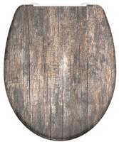 Duroplast WC-bril OLD WOOD met soft-close en quick-release - thumbnail