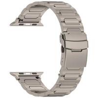 By Qubix - Titanium H-type schakelband - Titanium kleur - Compatible met Apple Watch 38mm / 40mm / 41mm / 42mm - Compatible Apple watch bandjes - thumbnail