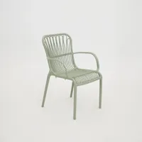 Vita Madrid diningstoel stapelbaar vergrijsd groen - thumbnail